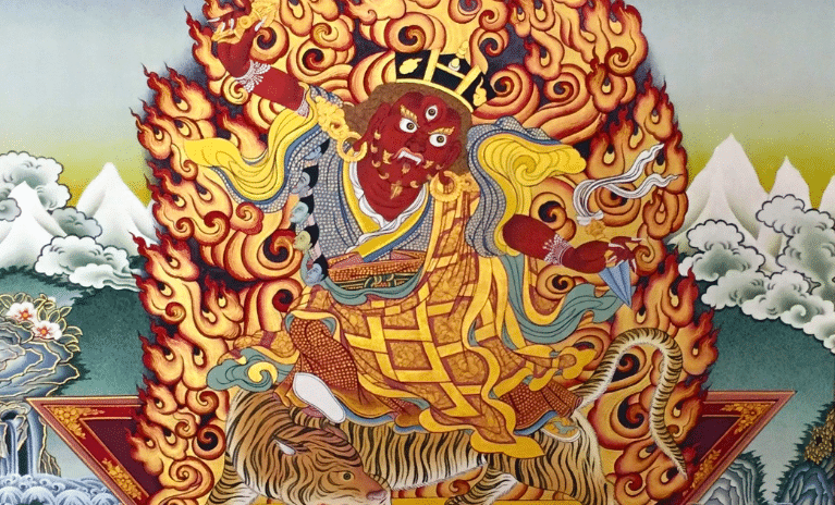 Tibetan Thangka showing Kurukulla is the red power Dakini emanation of Tara and a well known Tantric Buddhist deity