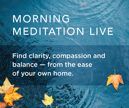 Morning Meditation live - find clarity, compassion, and balance from the ease of your own home.